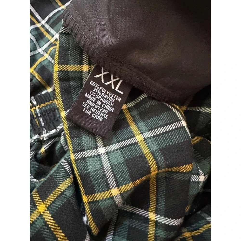NWT Hot Topic Almost Famous Size XXL Green Plaid Joggers Pants Elastic Waist